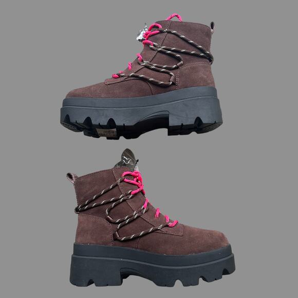 Ugg Brisbane Lace Up Women's Boot Size 10 NWOB Brown/Black - Picture 2 of 8